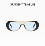 Retro Large Sunglasses for Women Fashionable Wide Legs New Large Frame Sunglasses Gradient Color Personalized Glasses Goggles