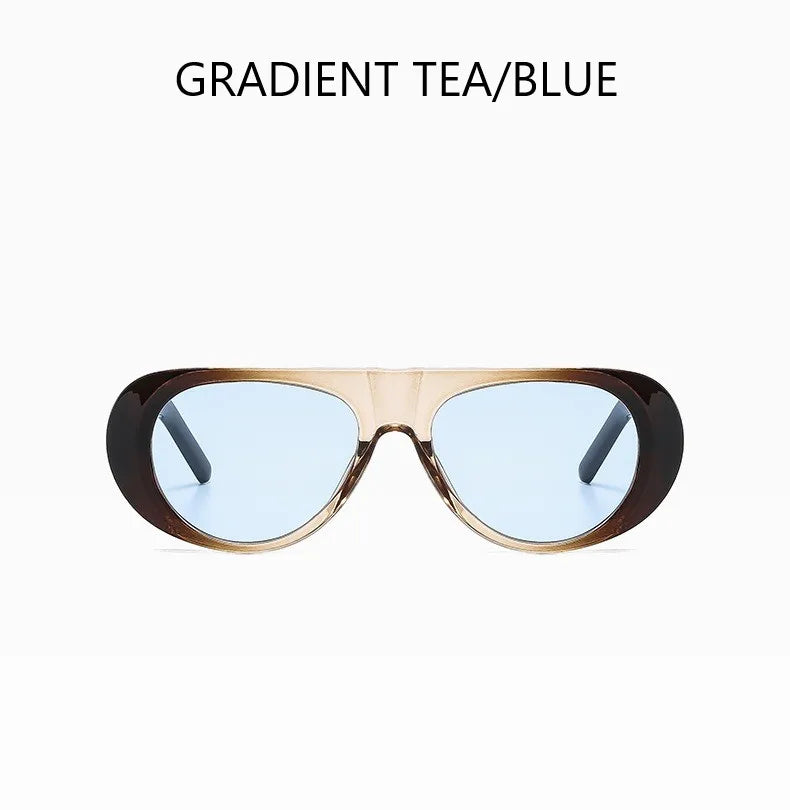 Retro Large Sunglasses for Women Fashionable Wide Legs New Large Frame Sunglasses Gradient Color Personalized Glasses Goggles
