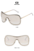 2023 New Metal Y2K Wrap Around Sunglasses Women Silver Mirror Sun Glasses One Piece Steam Punk Goggles Men Sun Shades Eyewear