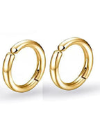 2pcs Stainless Steel Clip-On Hoop Earrings for Non-Pierced Ears, 8-14mm Sizes
