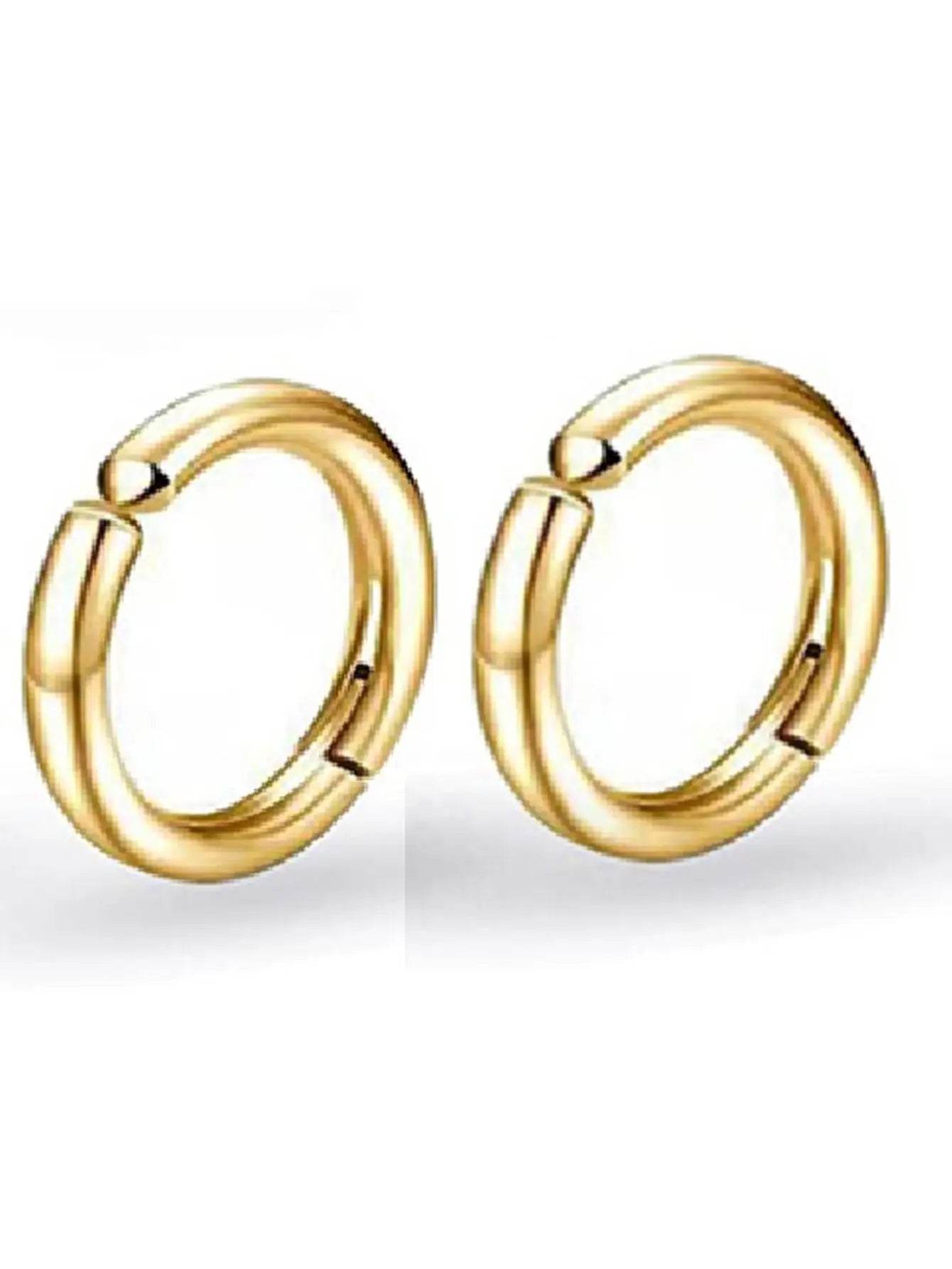 2pcs Stainless Steel Clip-On Hoop Earrings for Non-Pierced Ears, 8-14mm Sizes