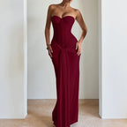 Women Evening Gown with Long Skirt New Style Cinched Waist Slimming Dress Sexy Ribbon-tie Halterneck Elegant Dress For Female
