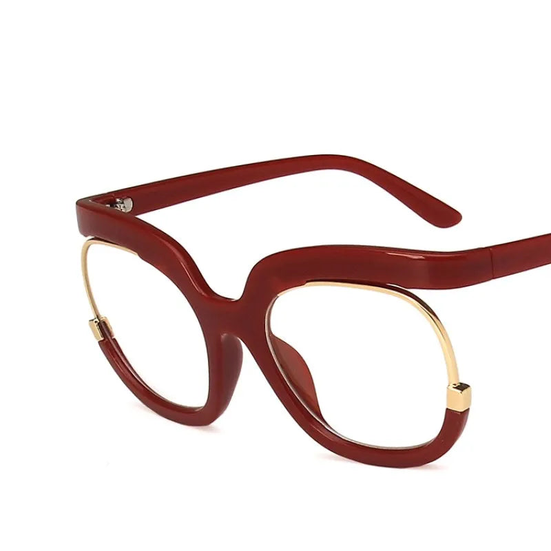 2023 Ins Rainbow Frame Fashion Retro Round Anti Blue Light Women Glasses Vintage Oversized Colourful Frame Clear Eyeglasses