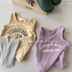 2026 Summer New Children Sleeveless T Shirts Cotton Boys Girls Letter Print Loose Vest Baby Thin Casual Tops Kids Clothes