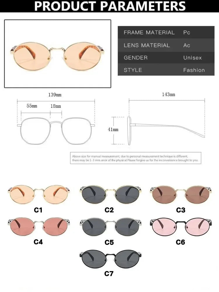 Retro Round Metal Sunglasses Women Glasses New Fashion Leopard Sun Glasses Trendy Brand Designer Eyewear Female Male UV400