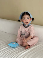 Kids Cute Animal Pajama Set Print Comfortable Sleepwear for Brother Sister 2pcs Summer Children  Cartoon Top Pant Loungewear