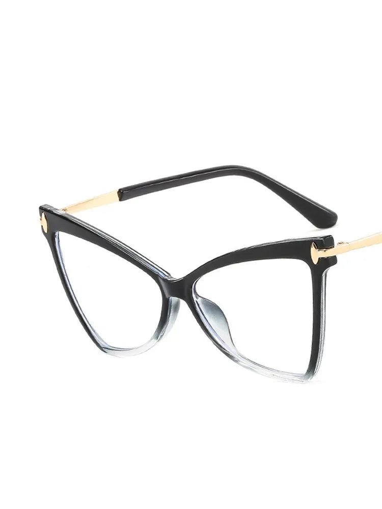 Cat Eye Oversized Glasses Frame TR90 Glasses Personality Fashion Butterfly Computer Glasses Triangle Eyewear 2024
