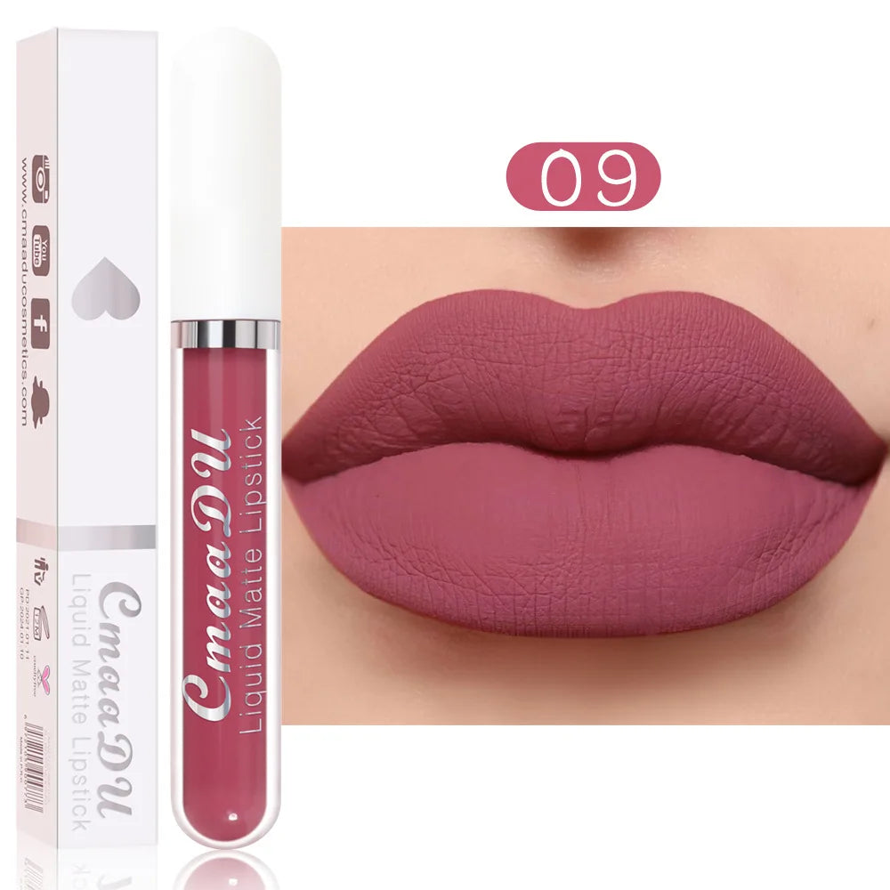 18 Colors Single Velvet Matte Liquid Lipstick Waterproof Non-Stick Waterproof Smudge-Proof Long-Lasting Mist Lip Gloss