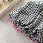2026 Summer New Children Plaid Shorts Cotton Girls Cute Loose Culottes Kids Fashion Casual Shorts Toddler Clothes