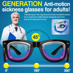 Anti-Motion Sickness Glasses | Ultra-Light Ergonomic Design for Cars/Travel/Cruises | Portable Nausea Relief