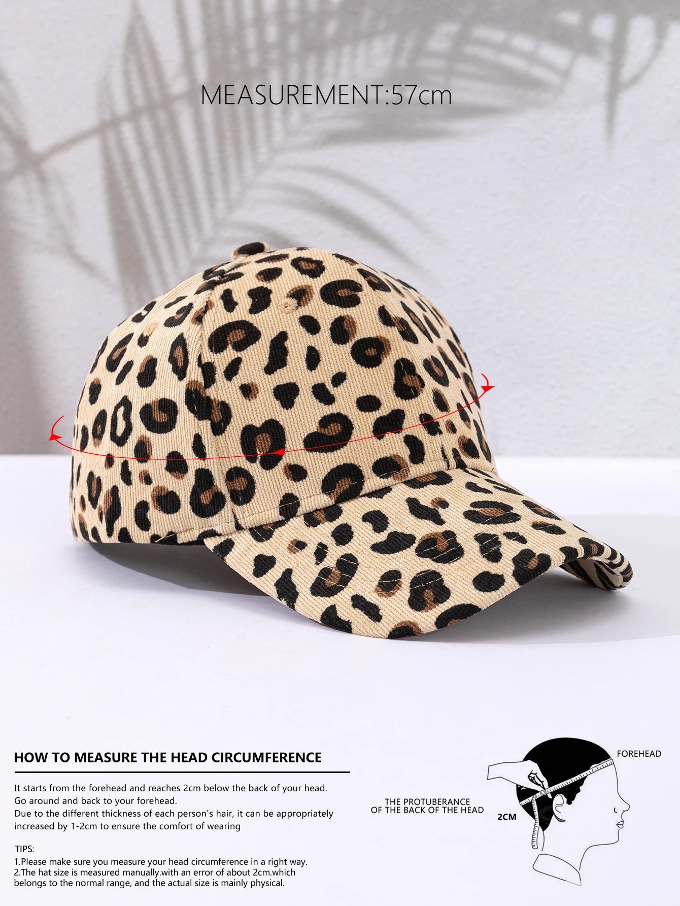 Leopard hat Women's autumn and winter corduroy baseball cap warmth preservation sunscreen hat cap hard top men