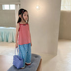 2026 Summer New Girls Lace Wide Leg Pants Toddler Thin Casual Pants Baby Girl Floral Mosquito Proof Pants Cotton Kids Clothes