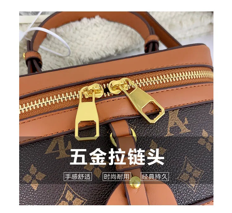 Brand Designer Women's Printed Box Bag Handbags Ladies Retro Patchwork Handbags Wild Portable Shoulder Corssbody Cosmetic Bag