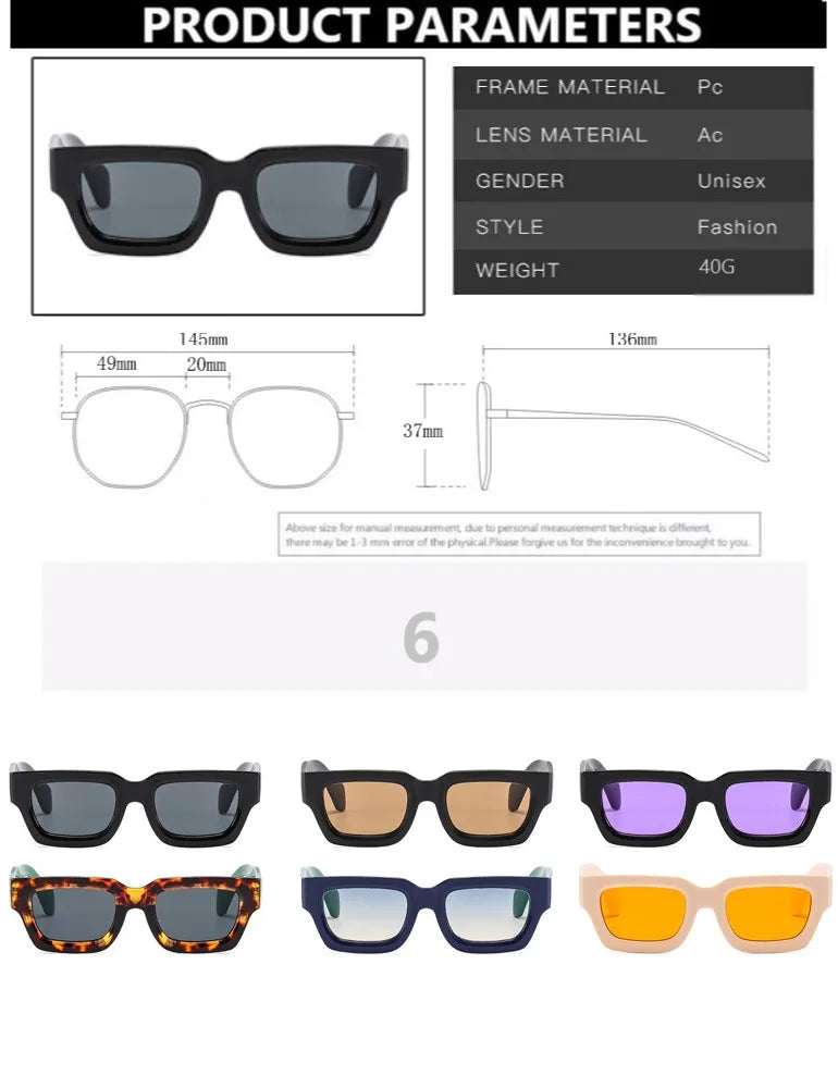 Fashions Retro Square Sunglasses Men Cat Eye Sun Glasses Brand Rectangle Eyewear UV400 Summer Shades Vintage Punk Eyeglasses