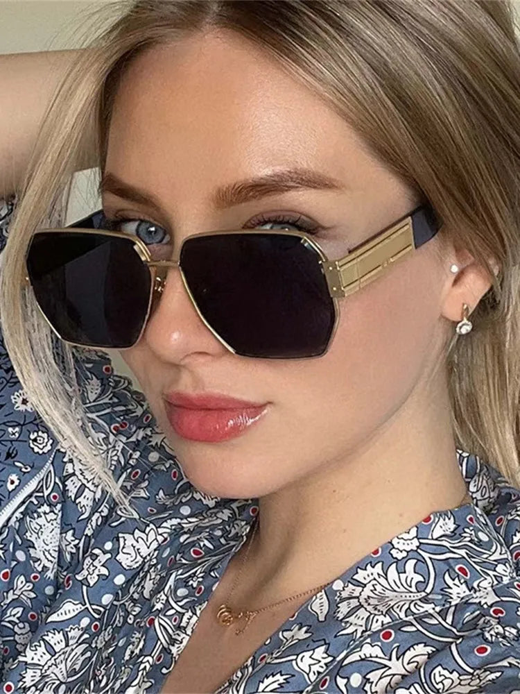 New Fashion Square Oversized Sunglasses Women Big Frame Colorful Sun Glasses Female Oculos Unisex Black Shades Gafas De Sol