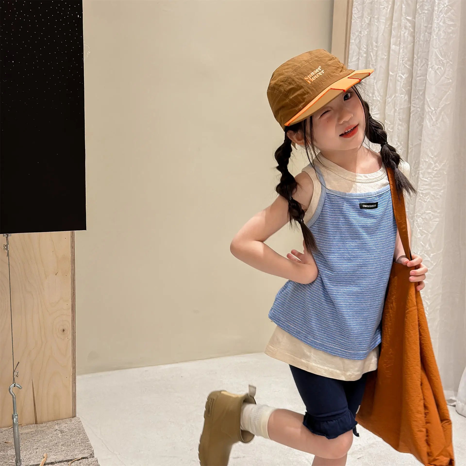 2026 Summer New Children Sleeveless T Shirts Cute Girls Bottoming Shirts Cotton Baby Girl Striped Sling Vest Kids Clothes