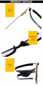 2023 New Fashion Women Anti Light Blue Cat Eye Glasses Frame Retro Hight Quality Luxury Optical Computer Reading Eyeglasses