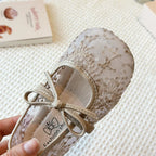 2026 Summer Kids Shoes Girls Sandals Lace Floral Princess Shoes Children Soft Sole Flat Party Dress Breathable Shoes