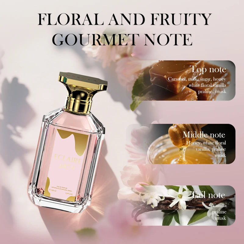 Eclaire Perfume - Vanilla, Caramel, Sweet, Floral - Eau de Parfum Long-Lasting Fragrance for Women, 3.40 Ounce / 100 ML