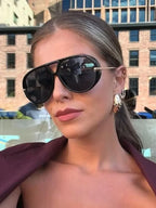 Vintage Retro Metal Double Bridges Round Sunglasses Women Brand Fashion Punk Gradient Shades Trending Sun Glasses Eyewear UV400