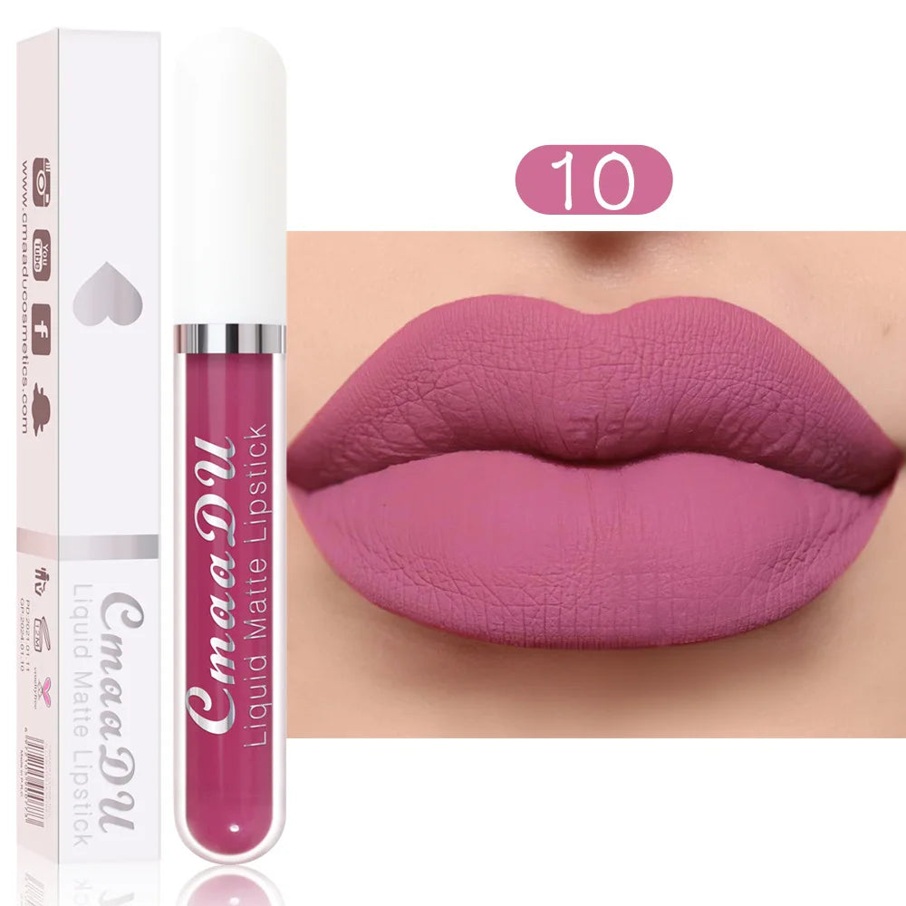 18 Colors Single Velvet Matte Liquid Lipstick Waterproof Non-Stick Waterproof Smudge-Proof Long-Lasting Mist Lip Gloss