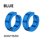 2 Pcs Classic Korean Punk Stainless Steel Ear Clip Earrings for Men Women Black No Pierced Fake Ear Circle New Pop Jewelry