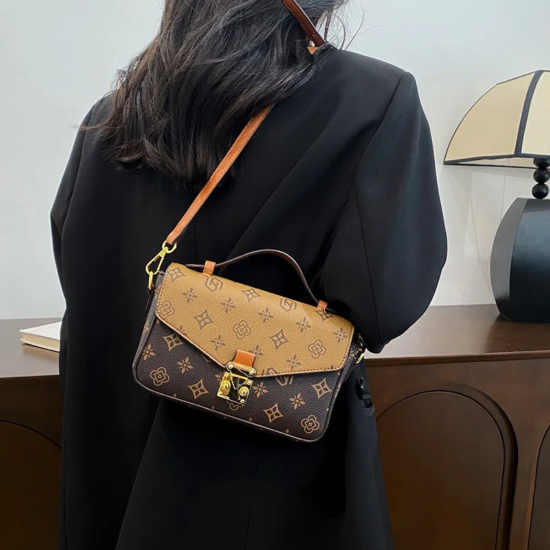 2024 New Luxury Fashion Printed Women's One Shoulder Handheld Bag Hot Sale Small Square Bag Versatile High Quality Crossbody Bag