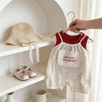 2026 Summer New Girls Sleeveless Clothes Set Baby Girl Sweet Floral Jumpsuit + Vest 2pcs Suit Infant Toddler Cotton Outfits