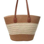 Women's Straw Woven Tote Bag With Hand New Beach Seaside Outdoor Travel Vacation Large Capacity Shoulder Bag Basket Handbag