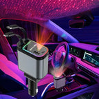4 in 1 Car Charger with Starry Sky SpotlightRetractable Car Charger with Charging Cable & 2Charging Ports, Universal Car Charger