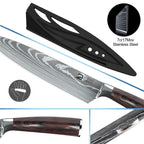 MDHAND 8pcs Kitchen Knife Damascus Stainless Steel Chef Knife Utility Paring Boning Cleaver Slicing Santoku Knives Nylon Bag