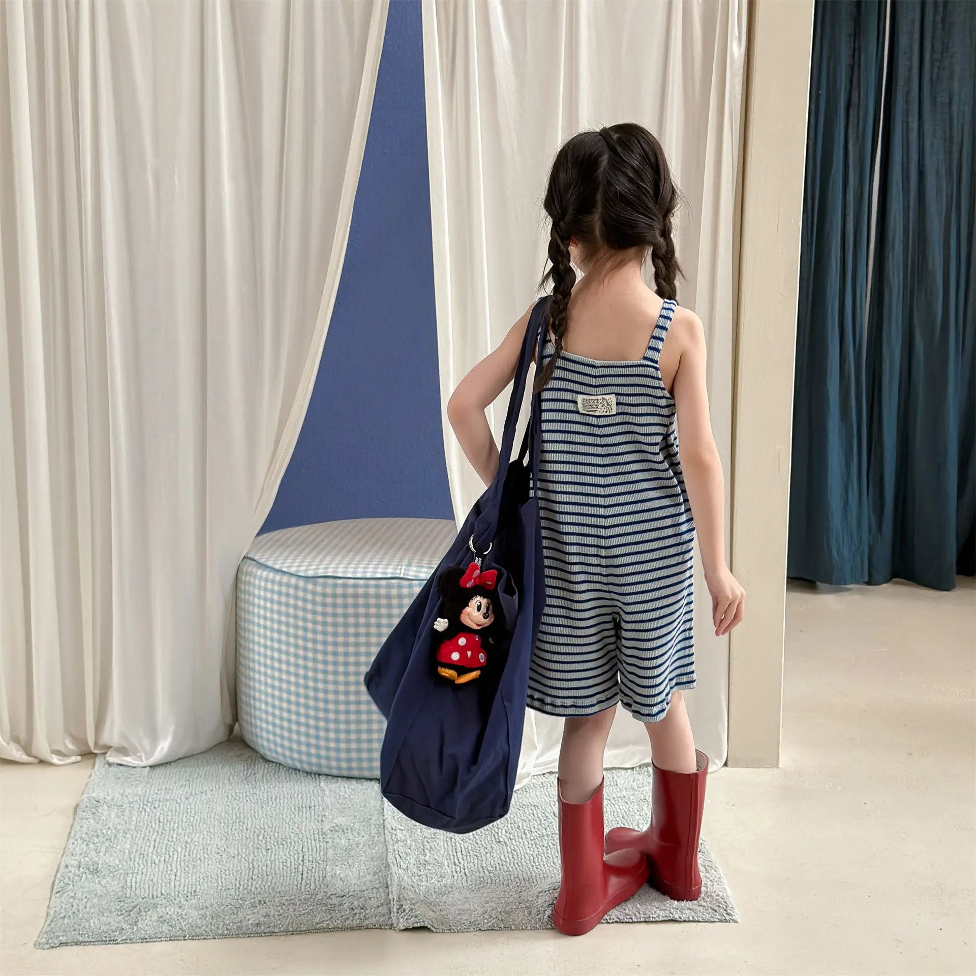 2026 Summer New Children Loose Casual Overalls Toddler Girls Sling Jumpsuit Cotton Boys Thin Striped Strap Shorts Kids Clothes