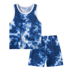 2 Pcs Summer Children's Camouflage Dinosaur Suit Boy Casual Fashion Handsome Vest Girl Comfortable Joker Shorts T-shirt Clothing