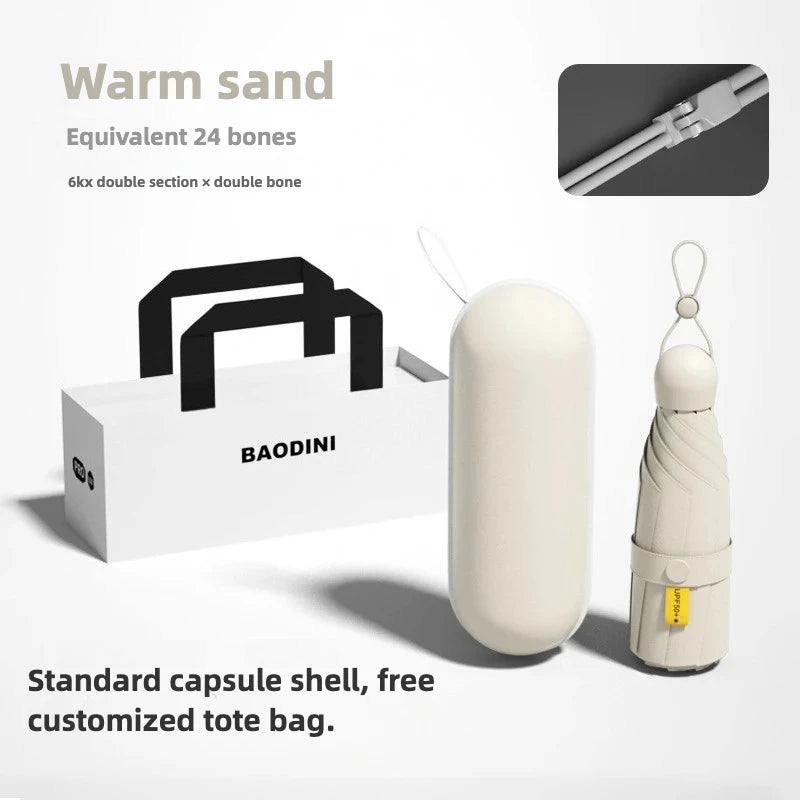 UPF50+ Mini Pocket Umbrella, Small 5 Folding Sunshade Parasol, Sunscreen UV  Protection Capsule Rain Umbrellas for Women