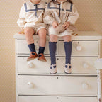 2026 Summer New Children Long Sleeve Clothes Set Boys Girls Bow Sailor Collar Shirts + Shorts 2pcs Suit Kids Cotton Outfits