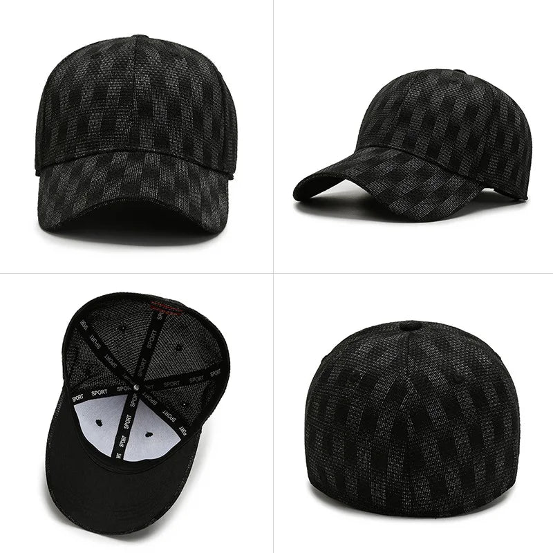 Outdoor Leisure Adjustable Baseball Cap Casual Sun Hat Plaid Sunscreen Duck Tongue Cap Fashion Rebound Cap