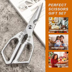 Multi-Purpose Kitchen Scissors, Ultra Sharp Heavy-Duty Cooking Shears, Stainless Steel & Dishwasher Safe - For Meat, Chicken