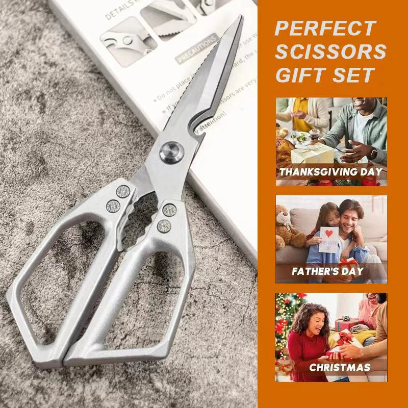 Multi-Purpose Kitchen Scissors, Ultra Sharp Heavy-Duty Cooking Shears, Stainless Steel & Dishwasher Safe - For Meat, Chicken