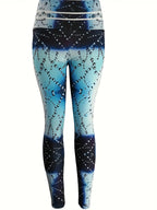 Plus Size 1XL-5XL Women's Fashion Yoga Print Leggings Pants Women All Season Casual High Waist Pants