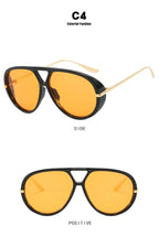 Vintage Retro Metal Double Bridges Round Sunglasses Women Brand Fashion Punk Gradient Shades Trending Sun Glasses Eyewear UV400
