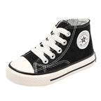 Children's Solid Color Canvas Shoes Sewing Thread Zipper Kids Fashion Round Toe Outdoor Soft Sole Simple Retro Style Shoes