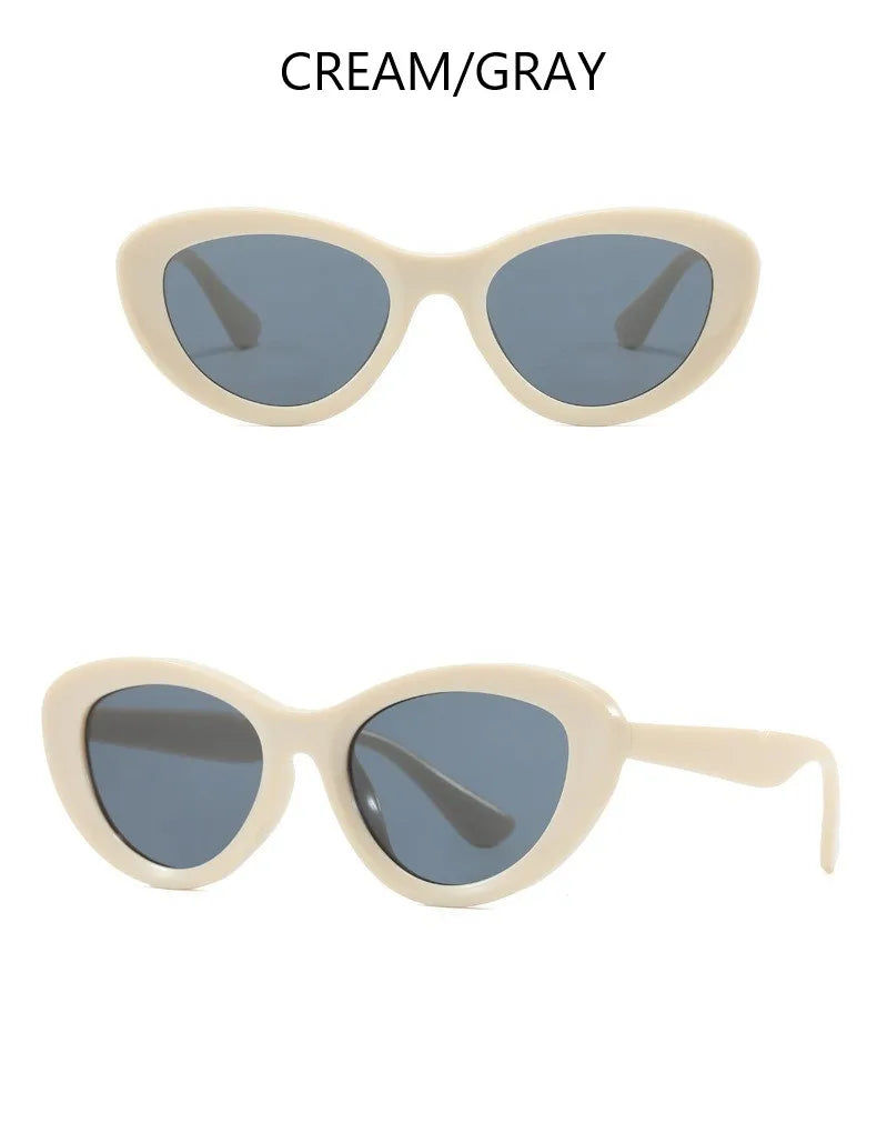 Retro Concave Cat Eye Sunglasses Women Fashion Brand Designer New Sun Glasses Cateye Eyeglasses Shadow for Female