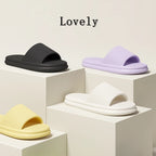 Summer Lovely Solid Color Home Slippers For Women Men Non-slip EVA Bathroom Slides Females Concise Light Sandals Couples Shoes