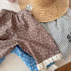 2026 Summer New Girls Lace Wide Leg Pants Toddler Thin Casual Pants Baby Girl Floral Mosquito Proof Pants Cotton Kids Clothes