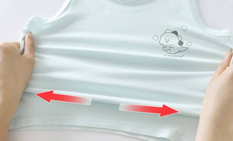 Baby Lightweight Vest 2pcs Outfit Infant Clothes Sleeveless Cartoon Tank Top+Shorts Set Breathable Unisex Toddler Playsuits