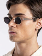 Retro Punk Round Sunglasses Small Frame Unisex 2025 New Trendy Vintage Metal Eyewear Designer Shadow for Women UV400 Protection