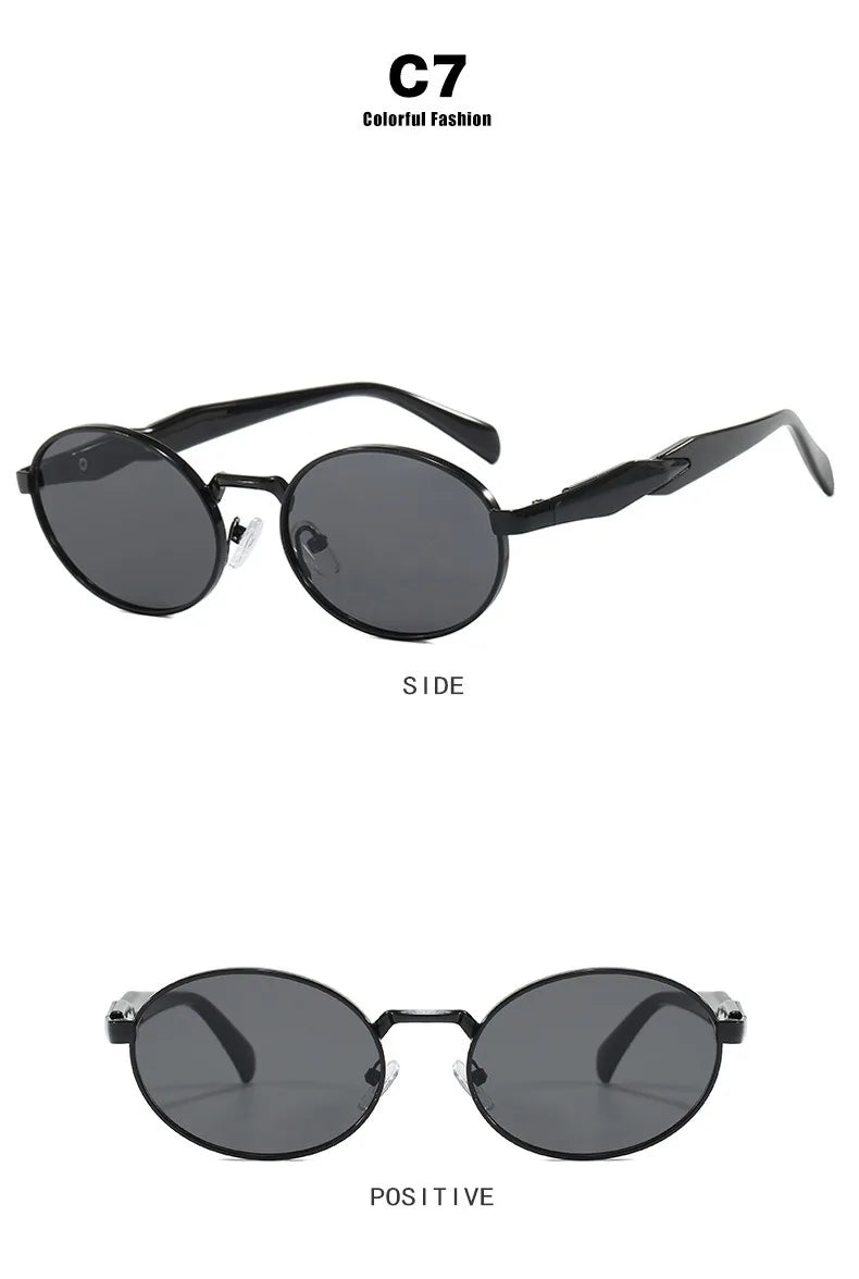 Retro Round Metal Sunglasses Women Glasses New Fashion Leopard Sun Glasses Trendy Brand Designer Eyewear Female Male UV400