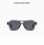 Retro Double Beam Large Frame Sunglasses for Women New Retro Fashion Brand Square Sun Glasses Eyeglasses Men Lentes De Sol Mujer