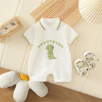 Infant Baby Summer Polo Collar Jumpsuit Sporty Dinosaur Breathable Mesh Romper Newborn One Pieces Cotton Baby Clothes