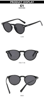 Vintage Punk Round Vintage Sunglasses Women Retro Luxury Designer Sun Glasses for Female Oculos De Sol Shades UV400